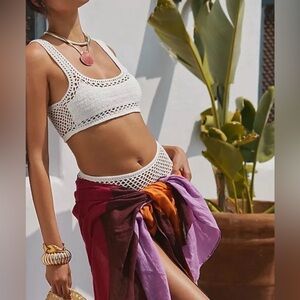 Beach Riot Crochet swim top white size Large